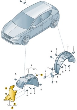 NADKOLE PRZEDNIE LEWE SEAT LEON 5F0854815M ORYGINAŁ