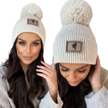 CZAPKA DAMSKA ZIMOWA NA ZIMĘ CIEPŁA WYGODNA GRUBA KOBIECA SPORTOWA KOLORY