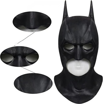 MASKA LATEKSOWA BATMANA MROCZNY RYCERZ HALLOWEENOWY COSPLAY SUPERBOHATER