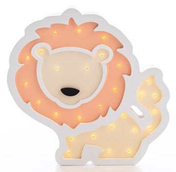 Lampka Nocna drewniana dla dziecka Lew Happy Hippo
