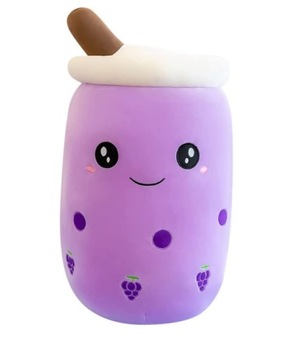 MASKOTKA PLUSZAK PRZYTULANKA BUBBLE TEA FIOLETOWY KUBEK UŚMIECH 50 cm