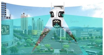 ДВОЙНАЯ ВНЕШНЯЯ КАМЕРА С ДВУМЯ ОБЪЕКТИВАМИ ПОВОРОТНАЯ ВОДОНЕПРОНИЦАЕМАЯ WIFI 8MPX