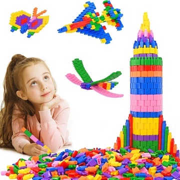 KLOCKI KONSTRUKCYJNE 3D DUŻY ZESTAW W KUFERKU 498 elem.
