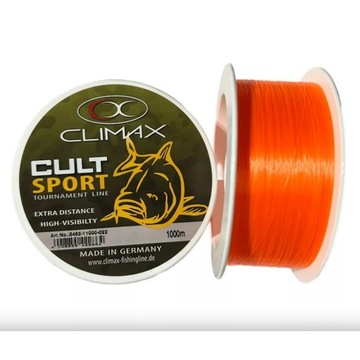 CLIMAX - Żyłka CULT Carp SPORT 0,25mm 1000m 5,8kg FLUO ORANGE FEEDER