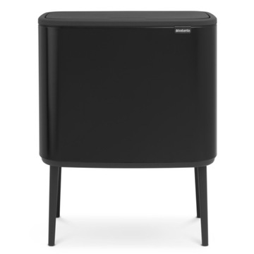 BRABANTIA - Bo Touch Bin - Kosz 3 x 11 l - 3 komory - Czarny matowy