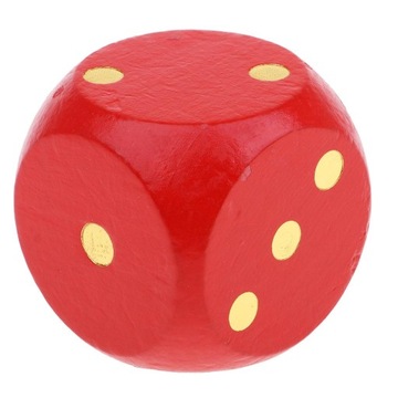 1x Drewniana gra D6 5cm kompatybilna z akcesoriami d&d RPG, czerwona