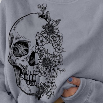 Серый скелетонизированный узор с круглым вырезом размера XL.