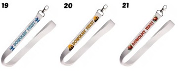 Smycz na klucze z imieniem, dowolnym napisem - wiele wzorów