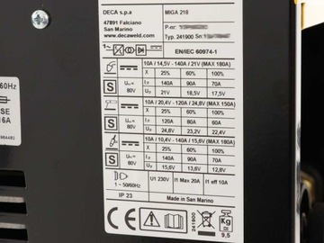Инвертор Дека МИГА 218 1Ф 230/50
