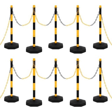 КОМПЛЕКТ СТОЙКИ С ПЛАСТИКОВОЙ ЦЕПЬЮ 10 МЕТРОВ