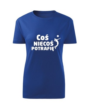 Koszulka T-shirt damska D592 COŚ NIECOŚ POTRAFIĘ SIATKA niebieska rozm XXL