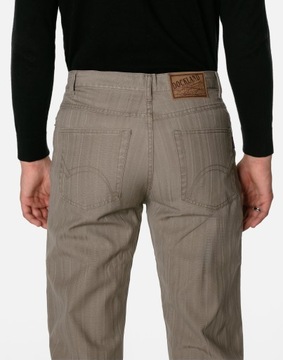 Spodnie Męskie Bawełniane z Klasyczną Prostą Nogawką Jeans Beżowe LY104 W33