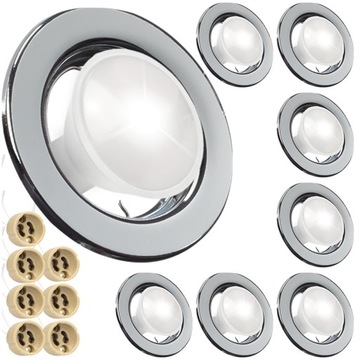 7x OCZKO SUFITOWE LED OCZKO LED OKRĄGŁA OPRAWKA SUFITOWA ŁAZIENKOWA GU10