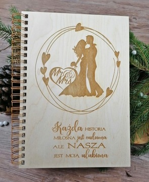 Свадебный альбом из дерева с гравировкой WEDDING