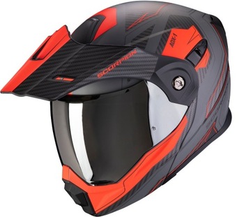 Kask motocyklowy SCORPION ADX-1 TUCSON matowy cementowy szary/czerwony S
