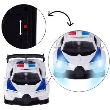 Samochód Radiowóz policyjny zdalnie sterowany ŚWIATŁA DRZWI OTWIERANE PILOT