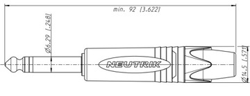 Разъем NEUTRIK NP2X-BAG, большой моноштекер 6,3 мм