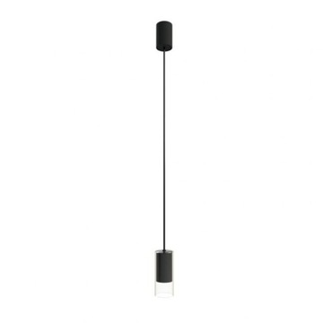 Lampa wisząca CYLINDER S czarna szklany zwis
