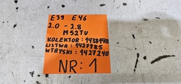 BMW E39 E46 KPL KOLEKTOR SACÍ/ZBĚRNÉ LIŠTA VSTŘIKOVAČE M52TU M54 1438140