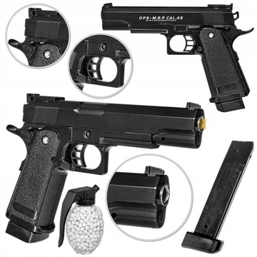 PISTOLET METALOWY C6 COLT REPLIKA ASG KULKI 6MM