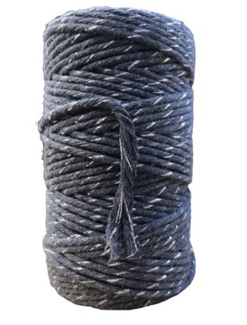SZNUREK DO MAKRAMY SREBRNA NITKA 2mm 60m - GRAFIT