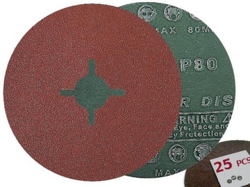 KRĄŻEK FIBROWY DYSK TARCZA FIBRA 125mm P 80 x25szt