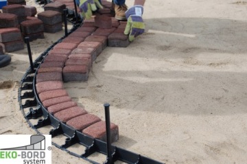 Бордюр для газона черный эко-борода 78 мм 8 шт +20 креплений