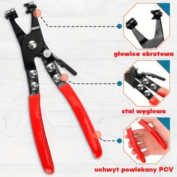 SZCZYPCE DO OPASEK ZACISKOWYCH ROZPRĘŻNYCH PROSTE ZESTAW SZCZYPIEC 2 SZTUKI