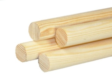 DRĄŻKI KOŁKI DREWNO SOSNA FI20 GŁADKIE 100cm 10szt