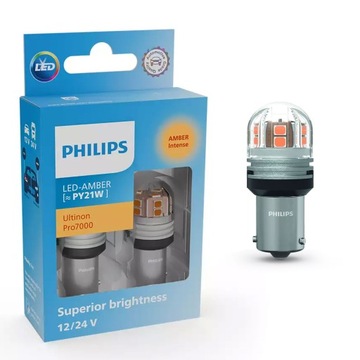 Żarówki Philips LED Ultinon Pro7000 PY21W AU70 12/24V