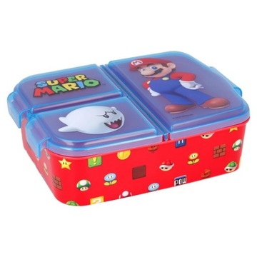 SUPER MARIO BROS śniadaniówka chlebak LUNCH BOX 3 przegródki