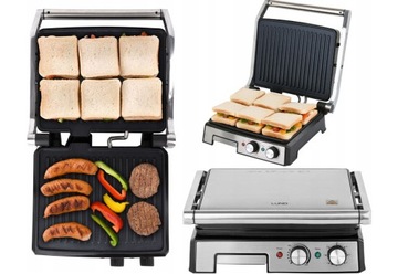 GRILL ELEKTRYCZNY 2000W OPIEKACZ ROZKŁADANY PRECYZYJNY TIMER