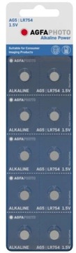 10x Bateria AGFA Photo AG5 LR754 LR48 193 393 GP93