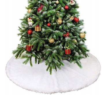 MATA DYWANIK POD CHOINKĘ DUŻY BIAŁY PUSZYSTY 122CM