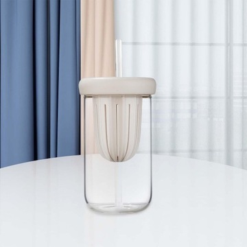 Бутылка для воды Bubble Tea Cup с трубочкой для смузи Smoothies White 450мл