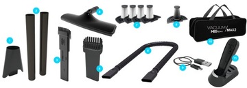 МОЩНЫЙ аккумуляторный автомобильный пылесос 16 кПа, набор насадок с фильтром