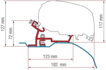 ADAPTER DACHOWY MARKIZY F65/F80 FIAMMA DUCATO 06- H2