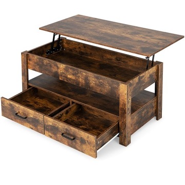 Stolik kawowy prostokątny z podnoszonym blatem 106 x 44 x 55cm