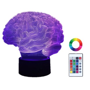 Lampka Nocna z Imieniem Grawer 3D LED Mózg Iluzja