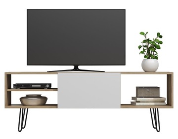 Szafka RTV Loft Komoda RTV 160cm Wotan Biały Mat