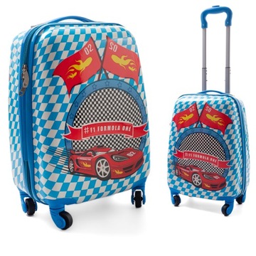 DZIECIĘCA WALIZKA PODRÓŻNA RGL DZIECI BAGAŻ WZORY 4 KÓŁKA RGL ABS