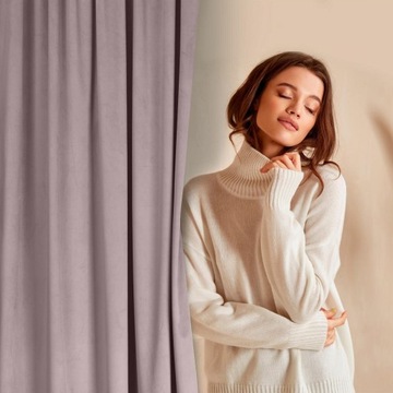 Zasłonka gotowa ROSA 140x270 cm taśma pudrowy róż