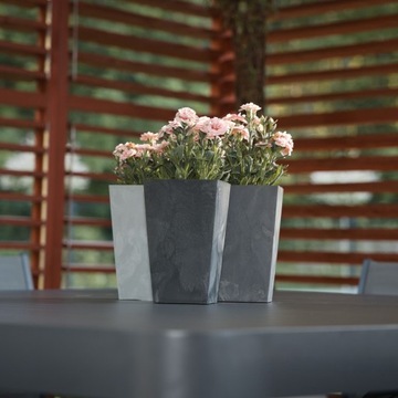 Набор из 3 цветочных горшков, высокая вставка, антрацит 20 26,5 32,5