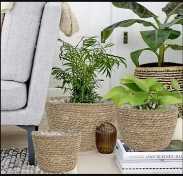 КОРЗИНА КОРЗИНА КОРЗИНА ИЗ МОРСКОЙ ТРАВЫ С БОХО ФОЛЬГОЙ SKANDI 26X18 см