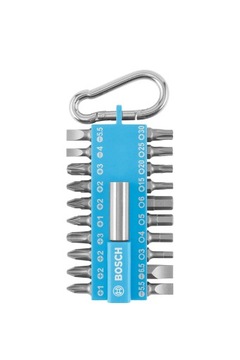 Zestaw bitów BOSCH 21 elementów do wkrętarek z karabińczykiem jasnoniebiesk