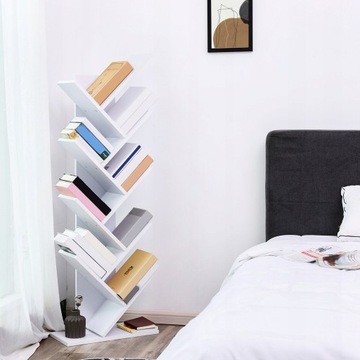 КНИЖНАЯ ПОЛКА ПОЛКА белая современная 50 см x 141,5 см x 25 см