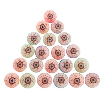10x PIŁECZKI PIŁKI KULKI KAUCZUKOWE OCZY GAŁKI SKACZĄCE SENSORYCZNE 27mm