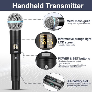 Комплект из 4 беспроводных микрофонов Depusheng R4 UHF с 4-микрофонным передатчиком