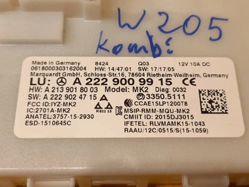 MERCEDES C W205 MODUL ŘÍZENÍ KEYLESS A2229009915