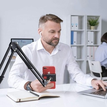Держатель штатива TRIPOD DESK ARM FOR PHONE черный МЕТАЛЛ 70 СМ